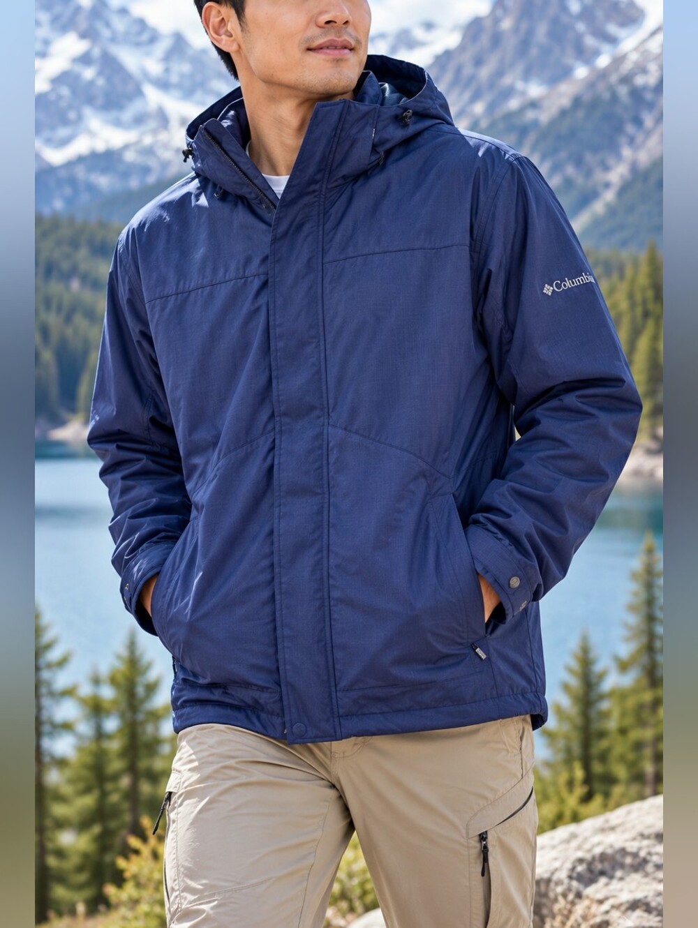 Columbia Men’s XL Insulated Hooded Outdoor Jacket Full Zip